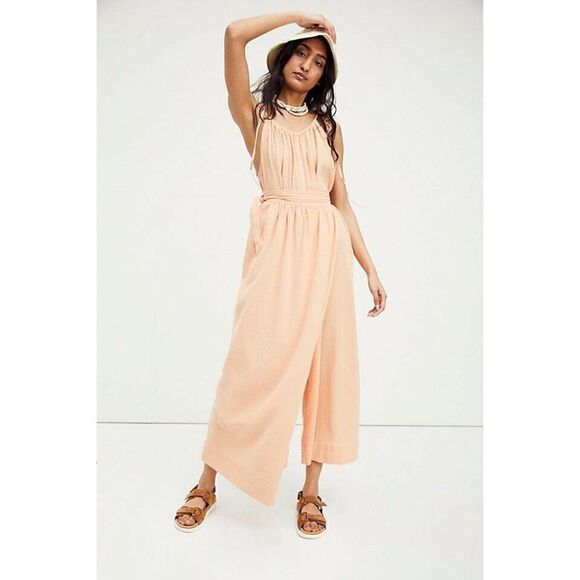 NEW FREE PEOPLE ENDLESS SUMMER Sz S LONGER DAYS WRAP JUMPSUIT